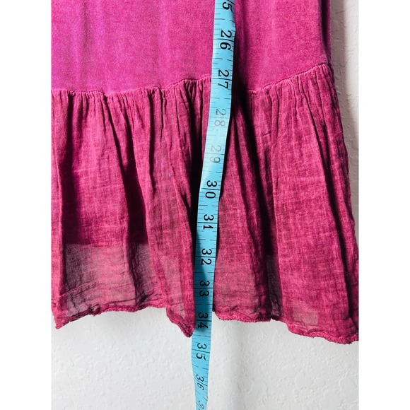 Scandal women’s tunic top 3/4 sleeve small / medium raspberry pink BoHo NWT - Picture 7 of 10